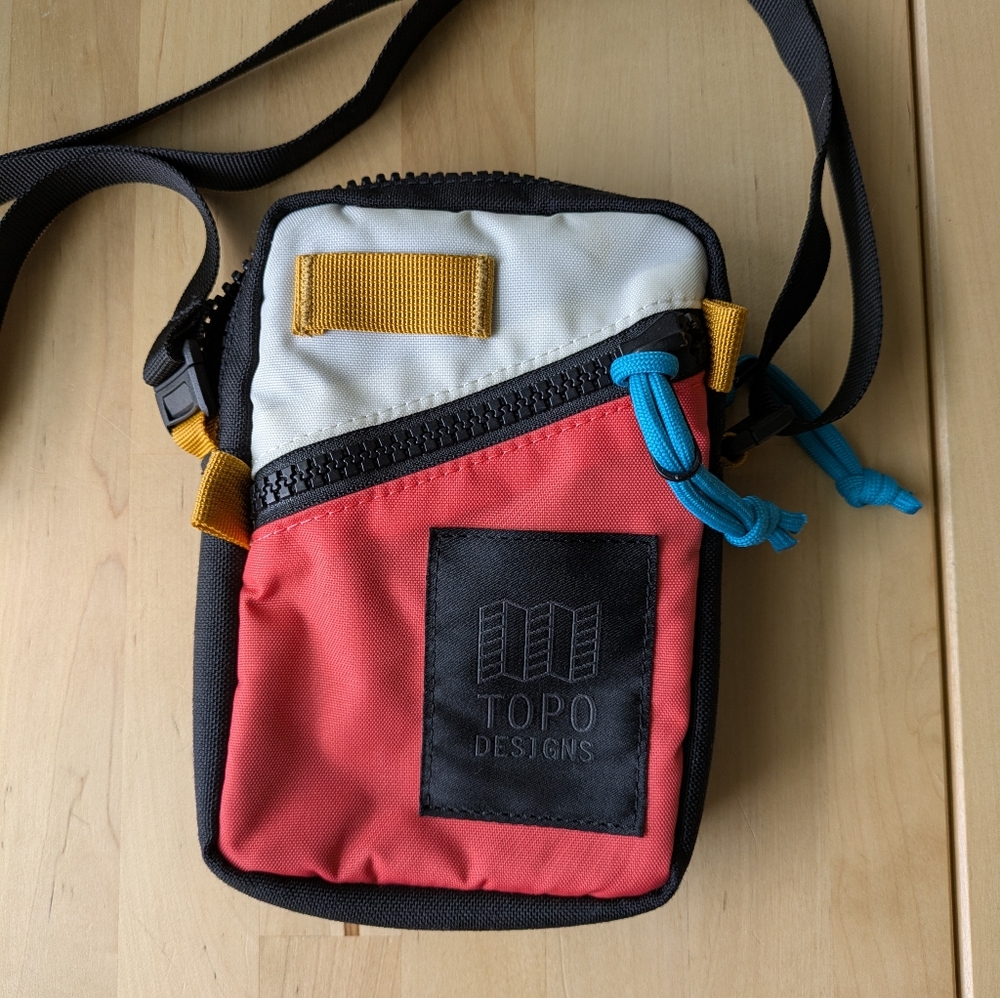 Topo Designs Coral and White Mini Shoulderbag Crossbody Bag